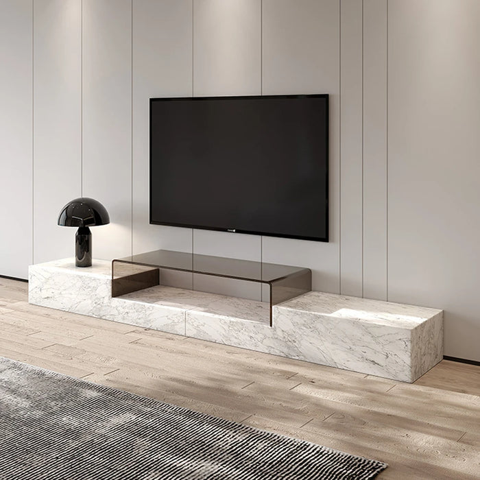 modern living room furniture marble glass top rectangle tv stands luxury style natural marble TV cabinet