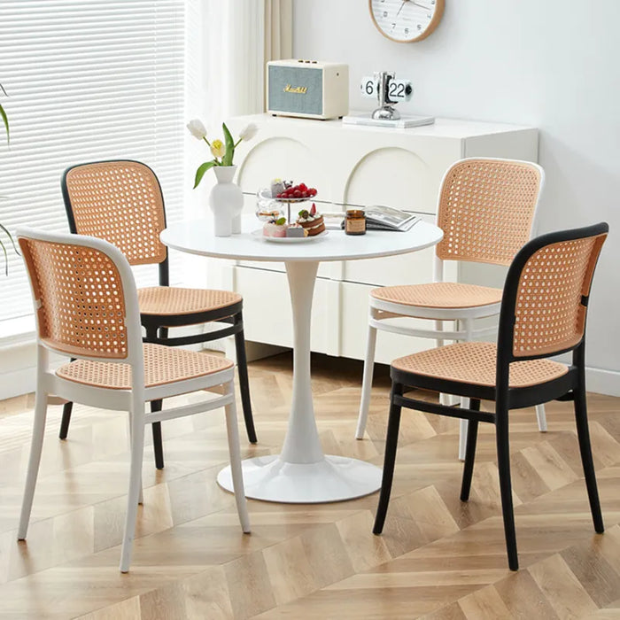 Rattan Nordic Dining Chairs Plastic Salon Unique Design Dining Chairs Modern Luxury Silla Comedor Dining Room Furniture WK50CY
