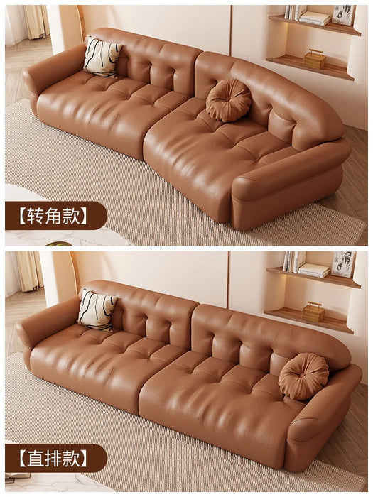 Italian modern simple living room corner curved soft bag shaped sofa