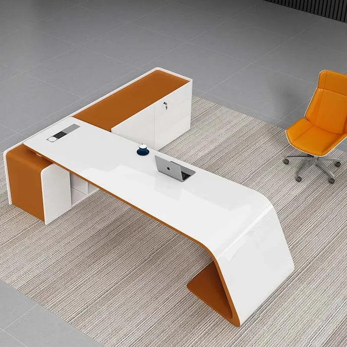 Boss L Shape Luxury Office Furniture Manager High Tech Modern Executive Ceo Office Desk