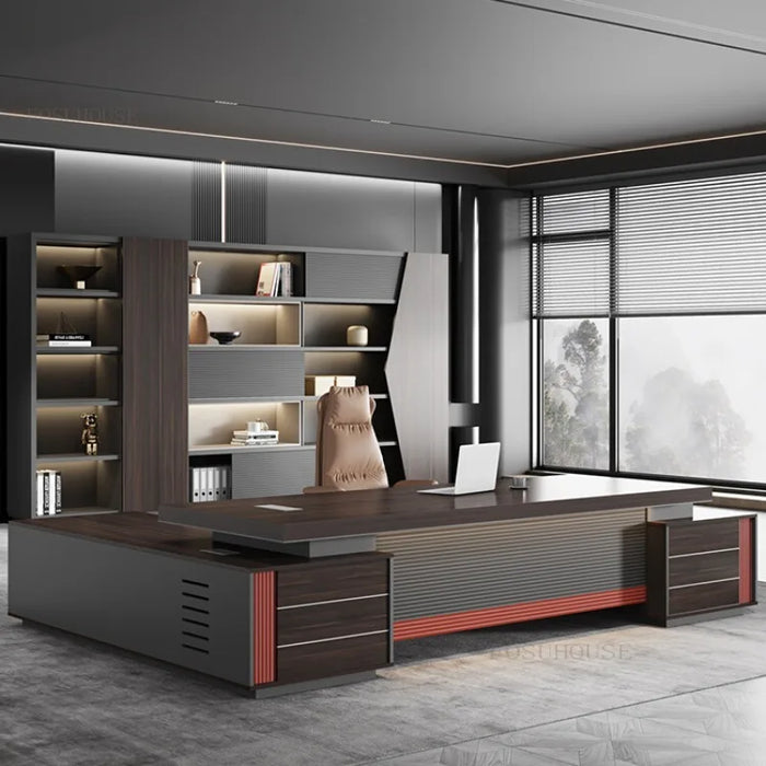 Modern Executive Boss Manager Office Desks Chair Combination Simple  Office Furniture High-end Multifunctional Desk T
