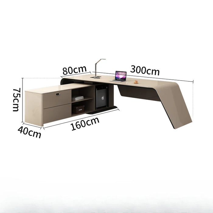 Desktop Meeting Office Desks Storage Computer Conference Workbench Executive Console Scrivania Con Cassetti Luxury Furniture