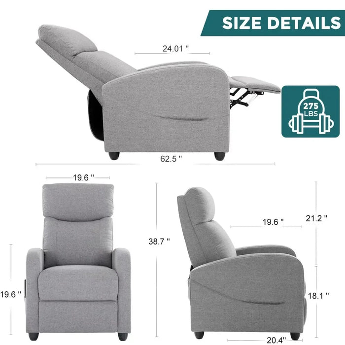 2023 New Massage Recliner Chair, Fabric Recliner Chair
