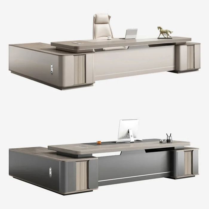 Solid wood Office Desk Boss Table and Chair Combination Manager Boss Table Modern Minimalist Office Furniture Large Desks