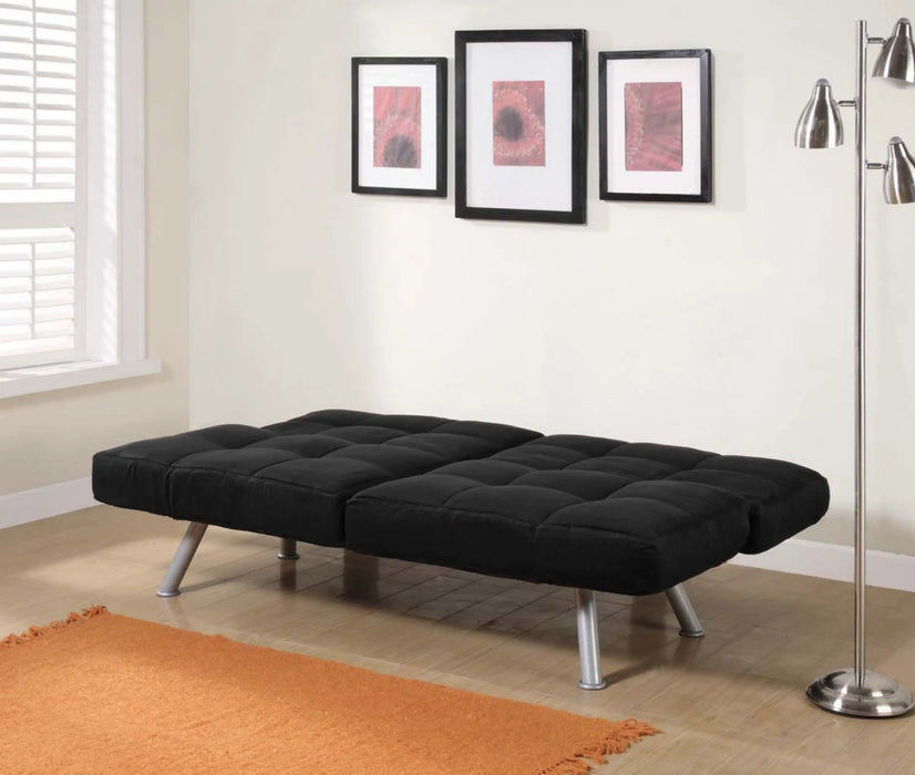 Convertible Futon, Black  Minimalist Sofa Living Room Furniture