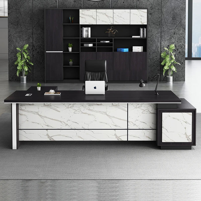 Minimalist Modern Office Desk Standing L Shaped Supplies Corner Computer Desks Bookshelf Drawers Escritorio Modern Furniture