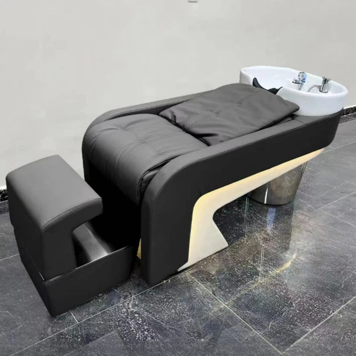 Hair Salon Hairdressing Shampoo Chairs Recliner Bed Head Spa Barber Shop Shampoo Chairs Shower Cadeira Salon Furniture QF50SC