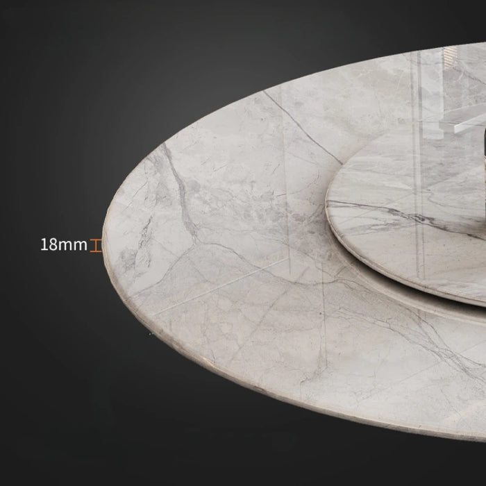 Natural Marble Dining Table Modern Minimalist Small Unit Circular With Turntable Light Luxury Super Crystal Luxury YX50DT