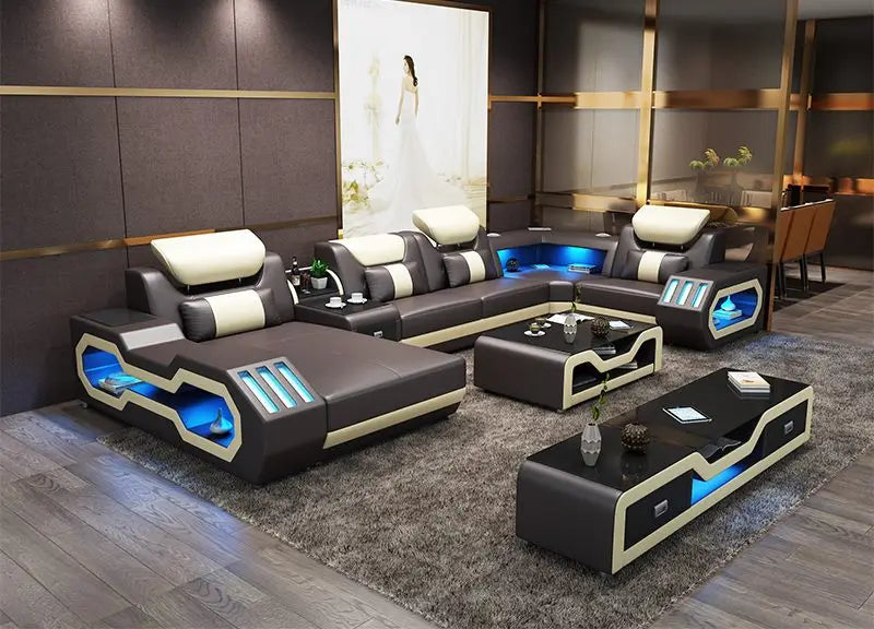 New arrival living room furniture top quality living room sofa set Red color leather sofa