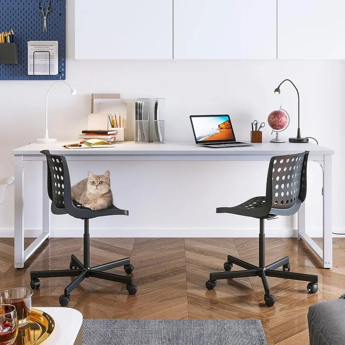Coleshome 71 Inch Computer Desk, Modern Simple Style Desk for Home Office, Study Student Writing Desk, Pure White