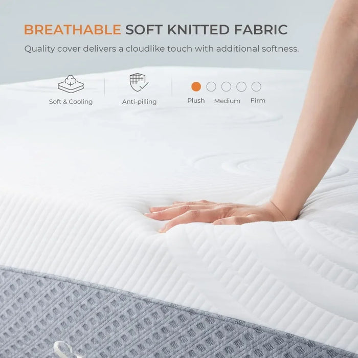 Sweetnight Queen Mattress, 12 Inch Gel Bamboo Charcoal Memory Foam Mattress for Cooling Sleep & Pressure Relief, Plush Foam
