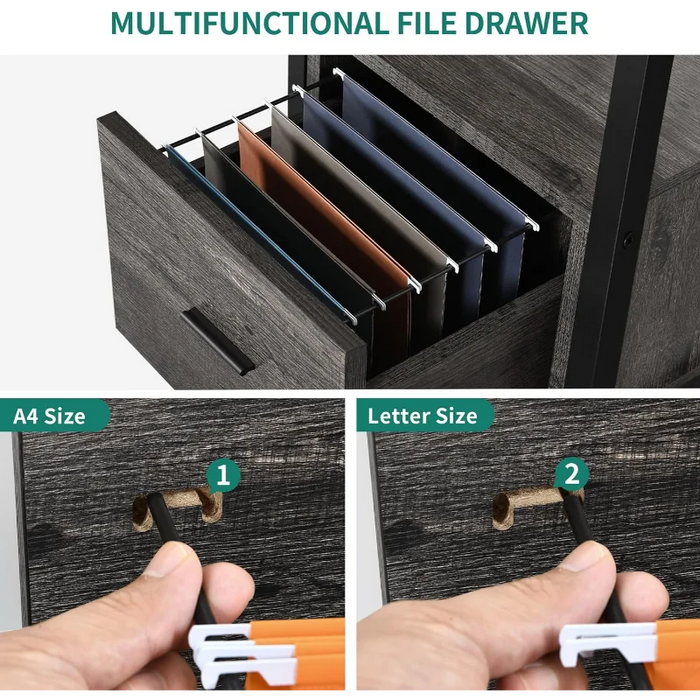 L Shaped Desk with File Drawer, 65" Large Computer Corner with Lift Top, Standing Desk Height Adjustable with
