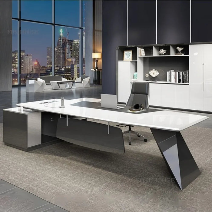 Fashion Boss Desks Table Simple Modern Painted Manager Executive Desk Ladies Pink Single Boss Desk and Chair Combination