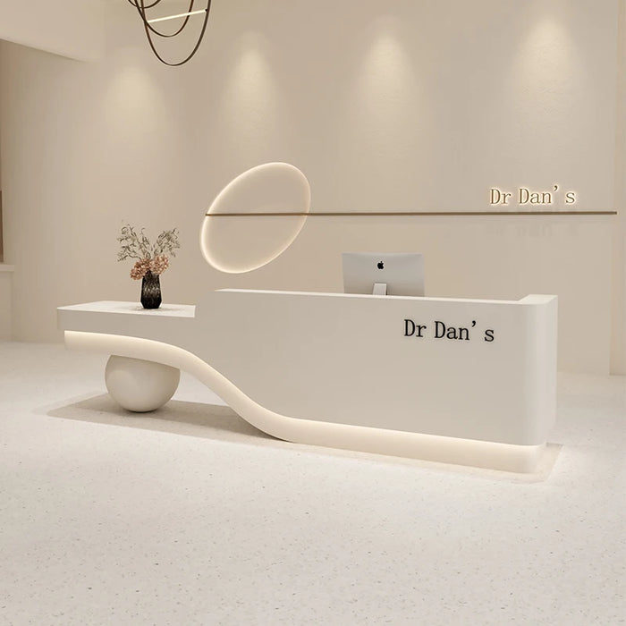 Office Modern Front Reception Desks Checkout Retail Store Cashier Counter Salon Clothing Rezeption Desk Beauty Bar Furniture
