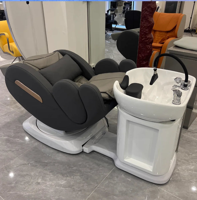 Net red intelligent high-end hair chair rotary massage flush bed multi-functional electric shampoo bed beauty shop hair salon