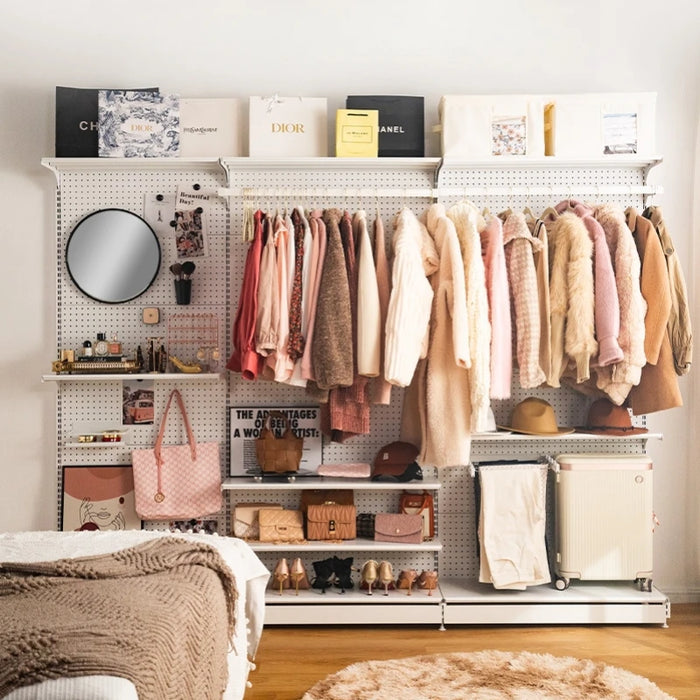 White Girls Wardrobe Space Saving Metal Display Wardrobes Organizer Partitions Szafa Tekstylna Na Ubrania Bedroom Furniture