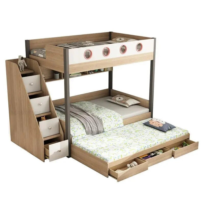Original Wood Modern Bunk Children Beds Cabinet Bunk Korean Children Bed Girls Decoration Home Furniture Bedroom Furniture WZ