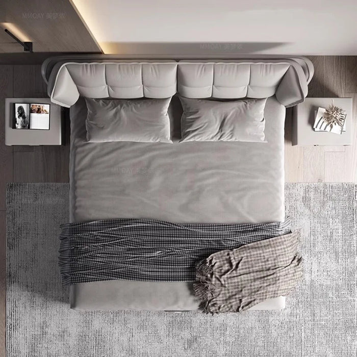 Modern Minimalist Bedroom Bed Space Saving Queen Size Bedroom Bed Luxury Wood Cama Casal Multifuncional Nordic Furniture