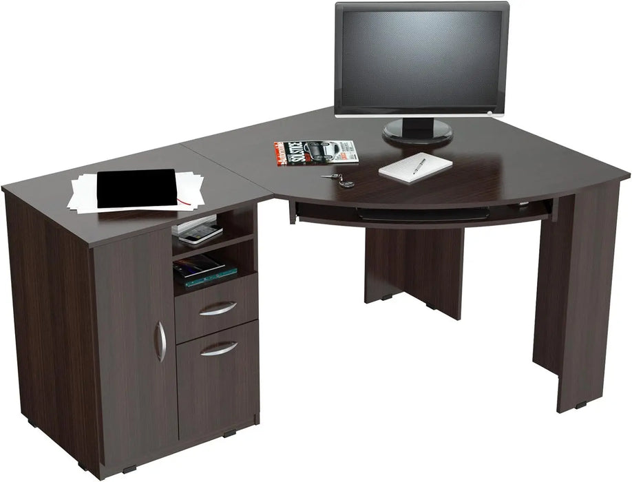 L-Shaped Corner Desk, Espresso