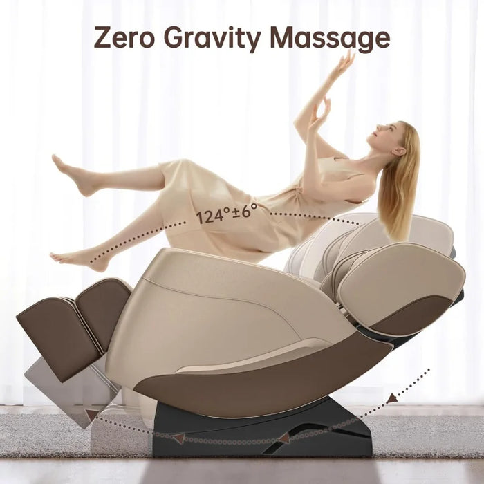 2024 Massage Chair, Full Body Zero Gravity Massage Chair with Foot Rollers, 8 Fixed Massage Roller, Heater, Bluetooth Speaker, K