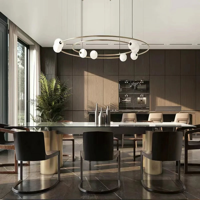 Modern Nordic Personality Creative Ring Pendant Lamp, for The Living Room Planet Circle Hanging Lamp Shade Decoration Lighting