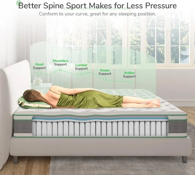 Novilla Queen Mattress 12 Inch Hybrid Mattress in a Box Innerspring Mattress with Gel Memory Foam for a Cool Sleep