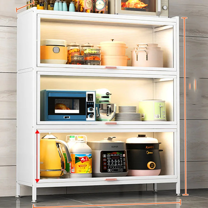 Nordic Shelves Sideboard Stainless Shelf Glass Laden Kitchen Modern Sideboard Modular Aparador Blanco Living Room Furniture HDH