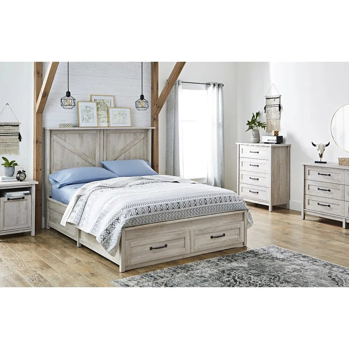 Modern Farmhouse 6 - Drawer Dresser, Rustic White Finish vanity table  dressers for bedroom  bedroom furniture