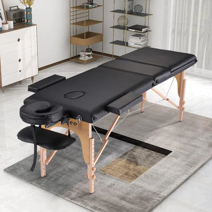 Professional Massage Table Portable Massage Bed for Spa Salon Tattoo Esthetician Lash Reiki, Adjustable Height 84" Long & 500