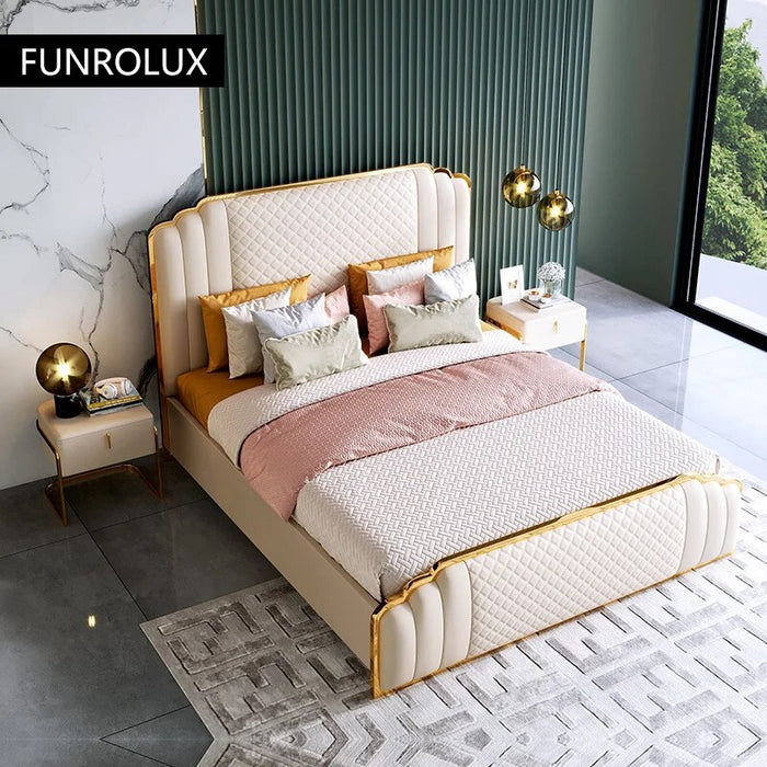 Scandinavian Modern Minimalist Leather Bed 1.5 M 1.8 M Light Luxury Master Bedroom Double Bed Leather Bed