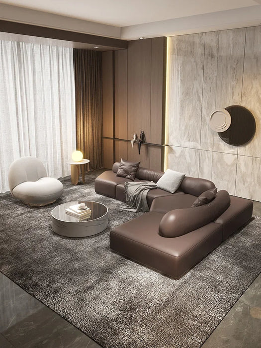 \Italienische Licht Luxus Leder Sofa Moderne Minimalistischen Wohnzimmer Designer Spezielle-Förmigen Ecke Minimalistischen Sofa