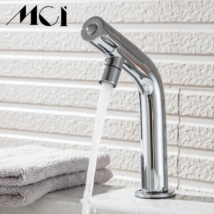 New Bath Basin Faucet Brass Chrome Faucet Brush Nickel Sink Mixer Tap Vanity Cold Water Bathroom Faucets Torneira Cozinha Mci