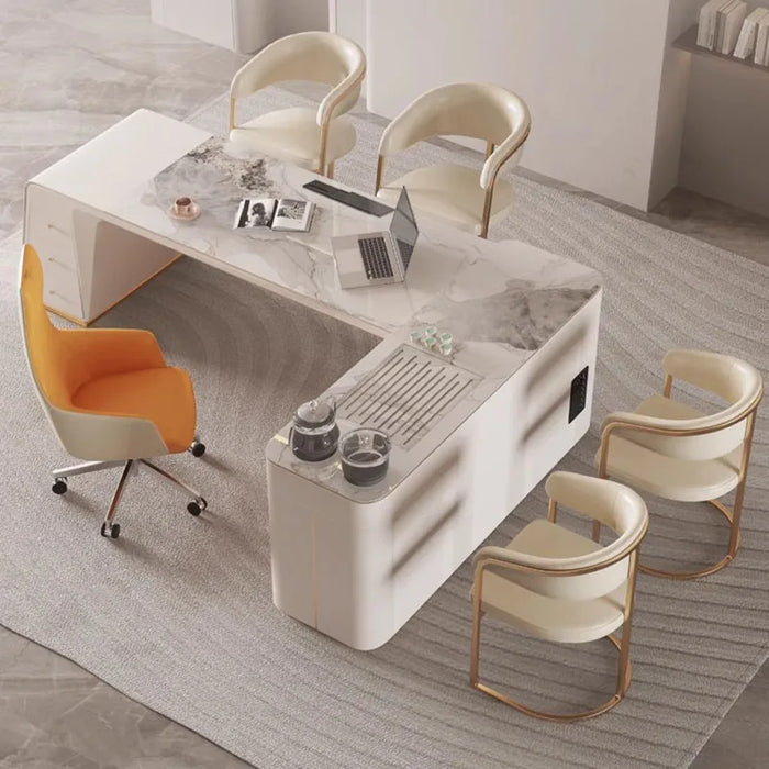 Meeting Office Desk Reception Luxury Executive Bedroom Writing Desk Workstation Storage Scrivania Con Cassetti Home Furniture