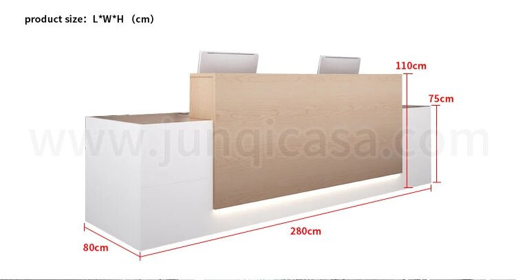Commercial Office Furniture Hot Sale Elegant Front Desk Bar Counter Lobby Wooden Modern Reception Desk
