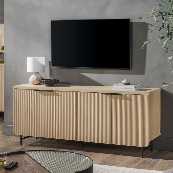 Scandinavian Grooved 4-Door Sideboard Tv Stand Living Room Furniture 69 Inch Free Shipping Television Stands Cabinet Home