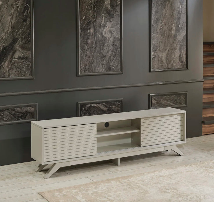 Mid-Century TV Stand for TVs with Two Door, Modern TV Console for Living RoomTV Table Home Furnishings