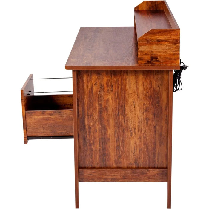 Eleanor Executive Desk Wood Grain, Golden Cherry