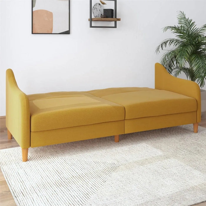 Jasper Coil, Multi-Position Design, Mustard Yellow Linen Futon, Twin