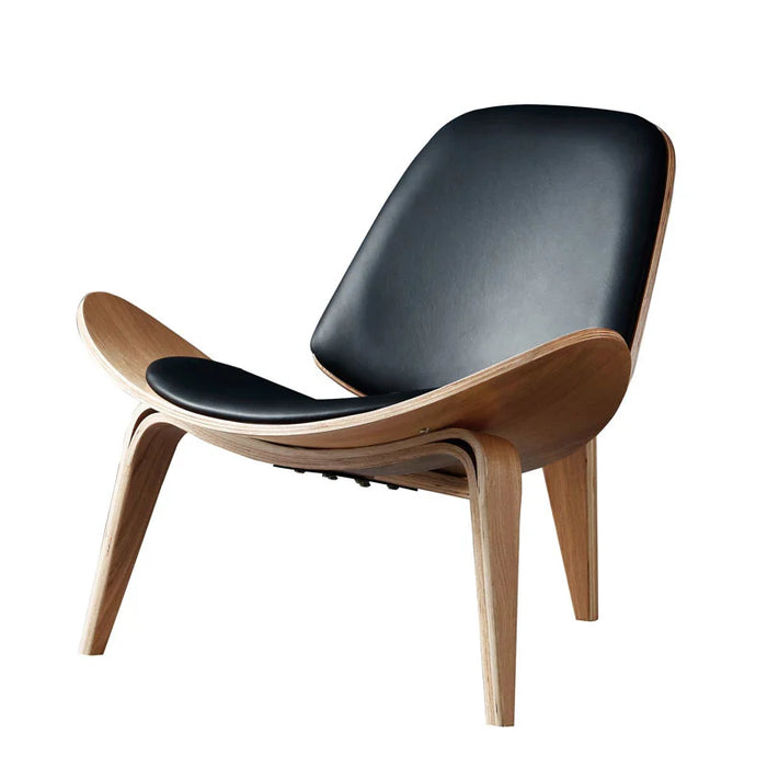 Hans Wegner Style Three-Legged Shell ChairsAsh Plywood Fabric Upholstery Living Room Furniture Modern Lounge Shell ChairsReplica
