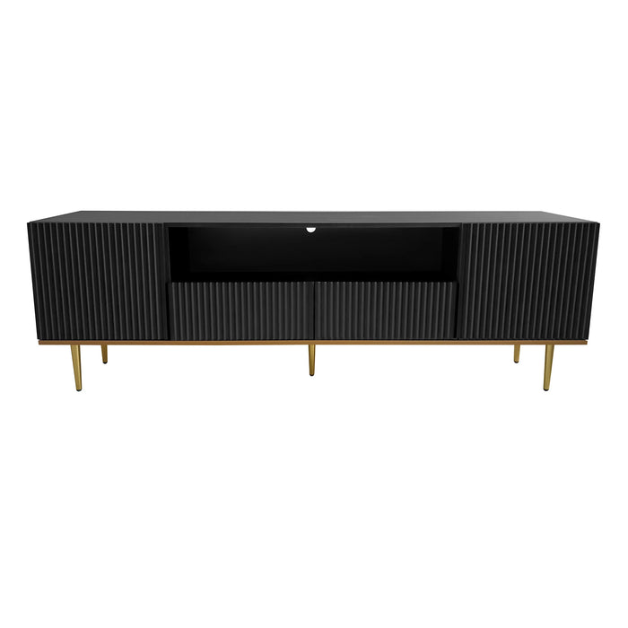 Modern TV Stand for 70+ Inch TV, Entertainment Center TV Media Console Table, with Shelf, 2 Drawers and 2 Cabinets