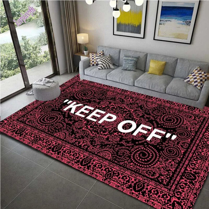 KEEP OFF Printed Floor Mat Furnishings Cashmere Living Room Area Rugs Bedroom Bedside Bay Window Carpet Halloween Christmas Gift