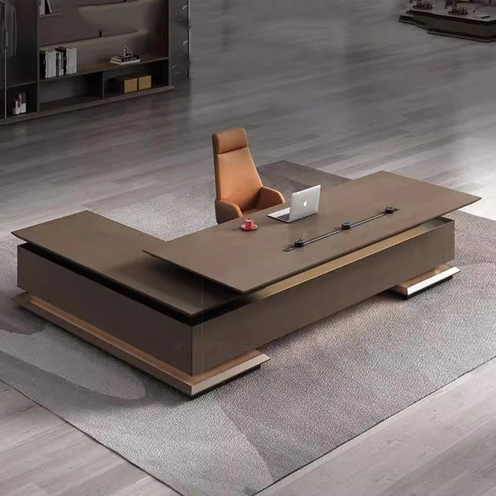 Executive Drawers Modern Desk Corner Computer Luxury Meeting Office Desk Workbench L Shape Mesas De Escritorio Luxury Furniture