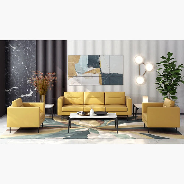 MIGE living room Office furniture 1 2 5  seater Leather Sofa Set