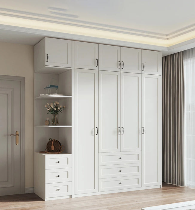 Living room with four drawers, bedroom with three doors for storage, simple assembly cabinet Faraj industrial chest of drawers