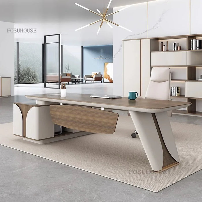 Luxury Paint Office Work Desks Minimalist Modern Manager Computer Table and Chair Set High-End Office Desk Office Furniture K