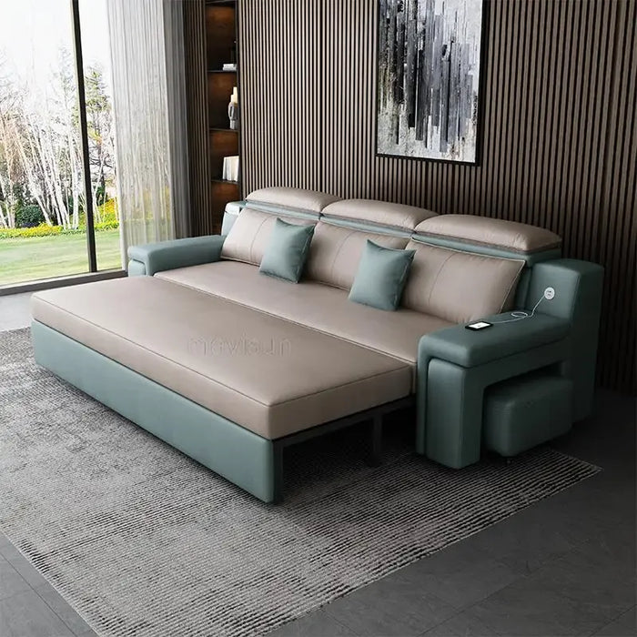 Modern Multifunctional Technology Cloth Sofa Bed Living Room Small Apartment Storage Folding Sofa Chaise Smart Home Furniture