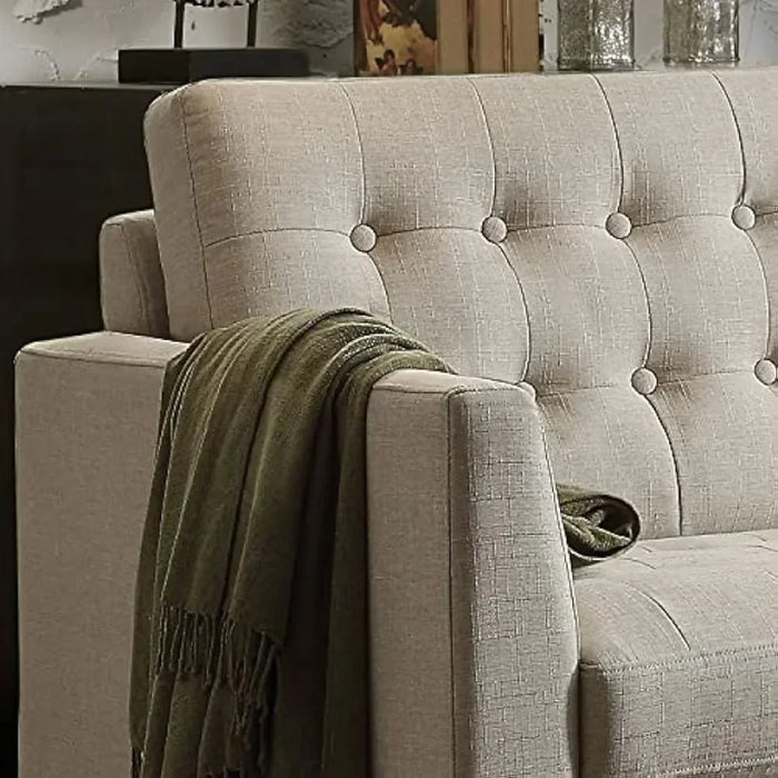 Rosevera CB3 Loveseat Long para Sala Love Seats Furniture Sofa in a Box Small Area Couches for Living Room, Standard, Beige