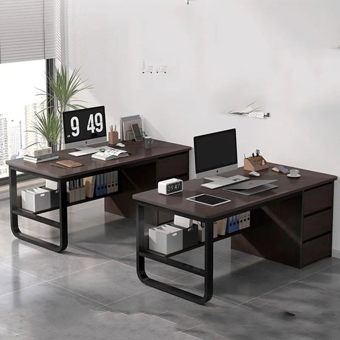 Long Study Office Desk Writing Vanity Standing Legs Reception Computer Desks Shelf Drawers Escritorios De Ordenador Furniture