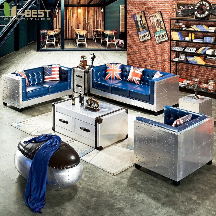 Industrial Retro Aviato Sofa Living Room Furniture Leather  Sofas Set Chair Personalization Pub Club Studio Kanepe Combination
