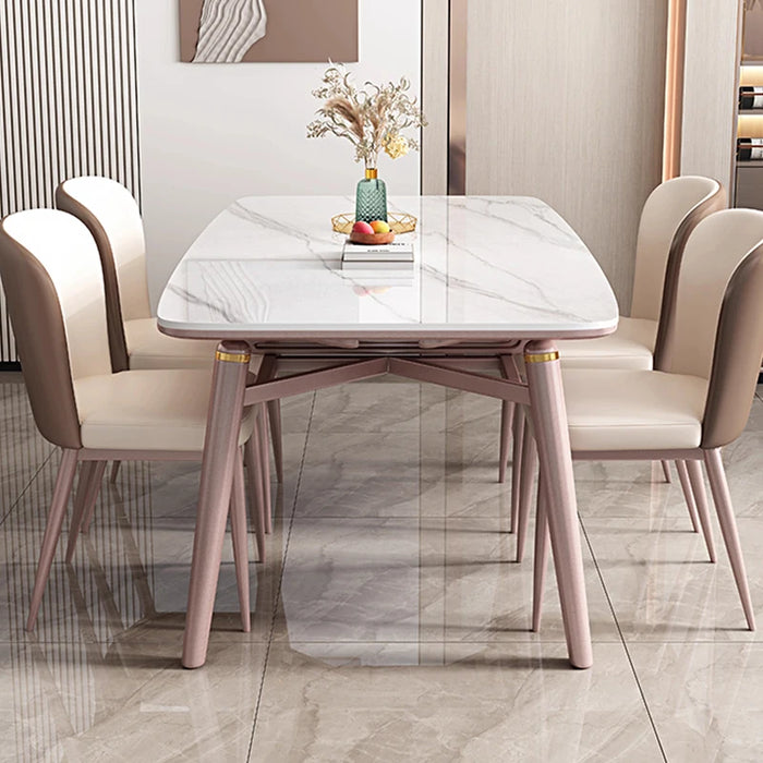 Marble Kitchen Dining Room Sets Coffee Hallway Chairs Turntable Dining Room Sets Tables Tavolo E Sedie Pranzo Luxury Furniture